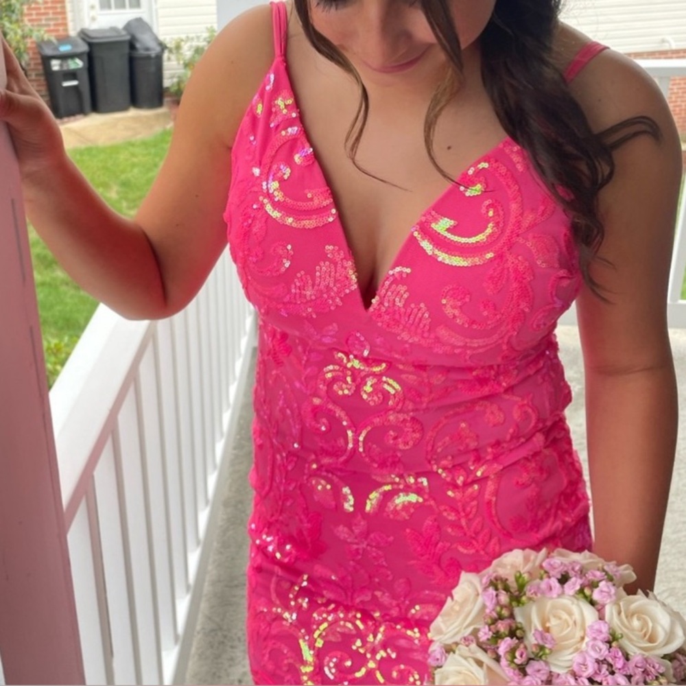 Homecoming- Pink Sequin Dress